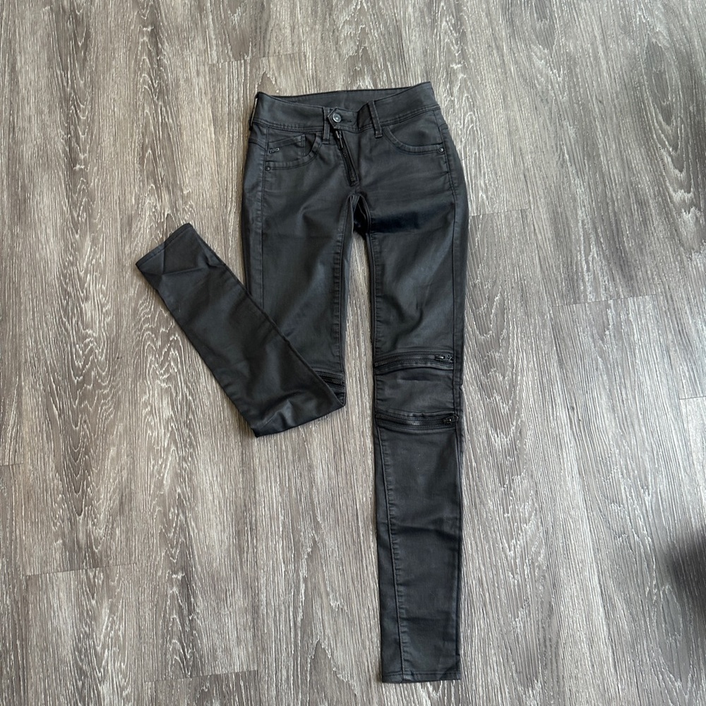 G-Star RAW Lynn Custom Zip Mid Skinny Jeans Black Size 24 - Picture 11 of 17